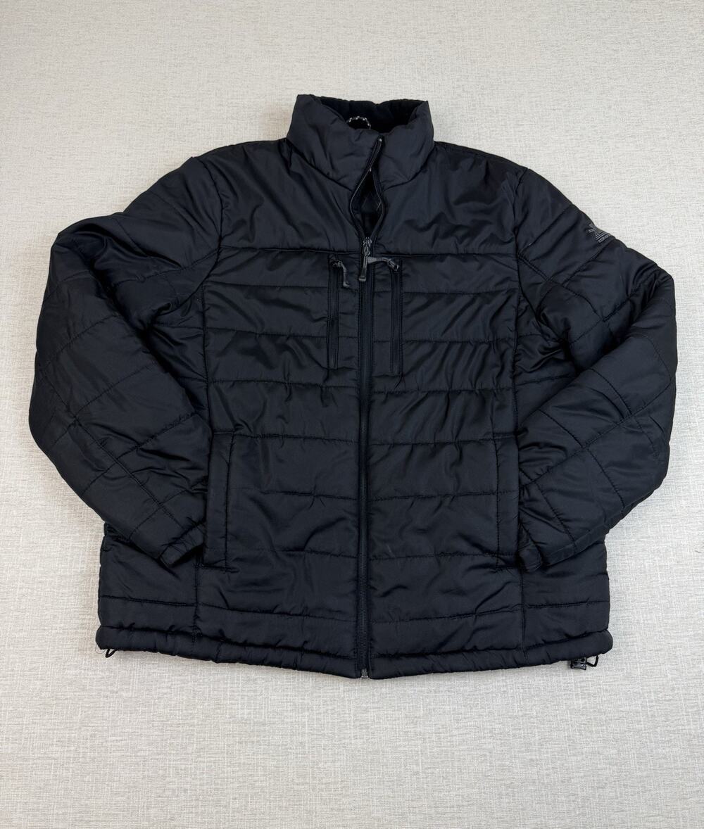ZeroXposur Men’s Puffer Jacket Medium Black Insulated Full Zip Winter Coat